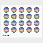 Sticker Rond Chat Sphynx 1 - Crépuscule (Feuille)