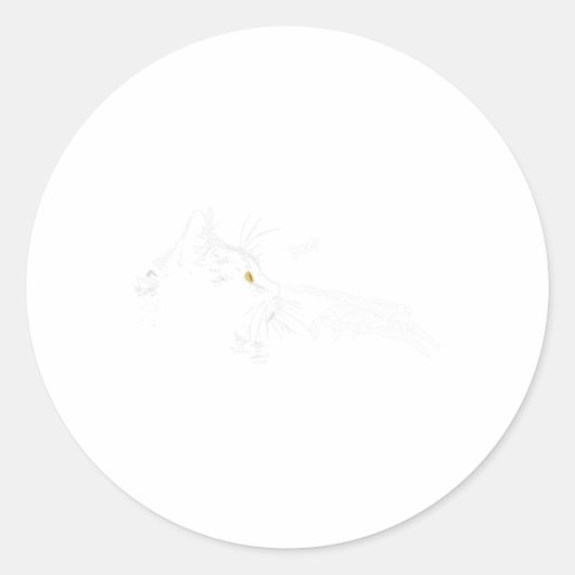 Sticker Rond Chat Squelette Halloween Cute Chats Noirs P (Devant)