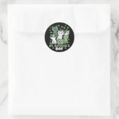 Sticker Rond Chat St Patrick's Day Drôle Catrick's Day (Sac)