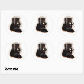 Sticker Rond Chat steampunk (Feuille)