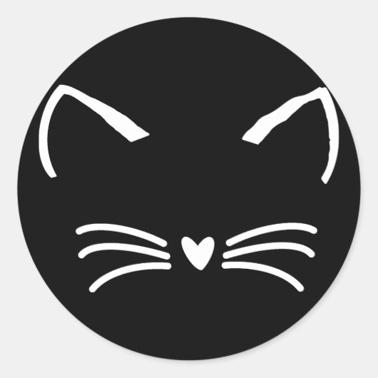 Sticker Rond Chat sucré Kitten visage (Devant)