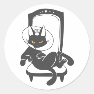Sticker Rond Chat sur chaîne de luxe silhouette - Choisir la co