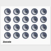 Sticker Rond Chat sur la Lune (Feuille)