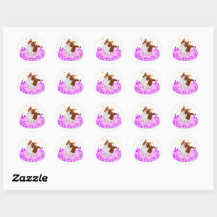 Sticker Rond Chat sur un graphique en étoile