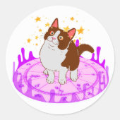 Sticker Rond Chat sur un graphique en étoile (Devant)