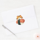 Sticker Rond Chat Sushi (Enveloppe)