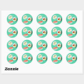 Sticker Rond Chat sushi mignon (Feuille)