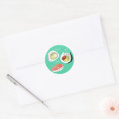 Sticker Rond Chat sushi mignon (Enveloppe)