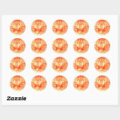 Sticker Rond Chat Tabby Orange (Feuille)