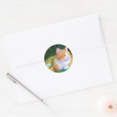 Sticker Rond Chat Tabby Orange (Enveloppe)