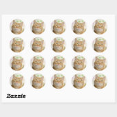 Sticker Rond Chat Tabby Sucré Orange (Feuille)