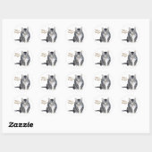 Sticker Rond Chat Tigre Demande : Quel Perruche ? (Feuille)