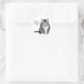 Sticker Rond Chat Tigre Demande : Quel Perruche ? (Sac)