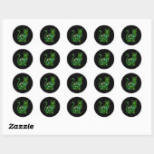 Sticker Rond Chat trèfle saint patrick jour vert chat saint (Feuille)