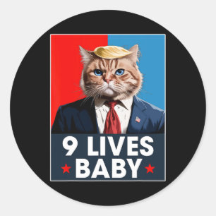 Sticker Rond Chat Trump 9 Vit Bébé Drôle Vote Pour Trump Chats