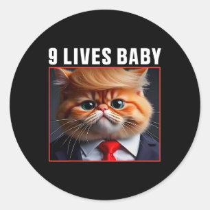 Sticker Rond Chat Trump 9 Vit Bébé Drôle Vote Pour Trump Chats 
