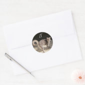 Sticker Rond CHAT TURQUE MONogramme (Enveloppe)