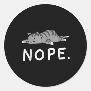 Sticker Rond Chat Woot Nope