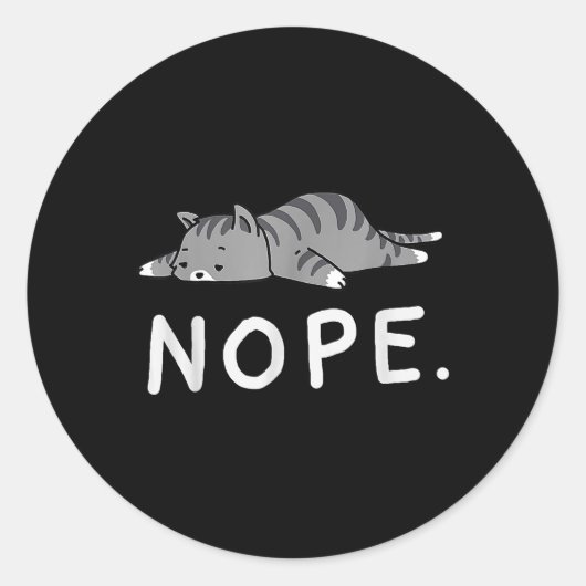 Sticker Rond Chat Woot Nope (Devant)