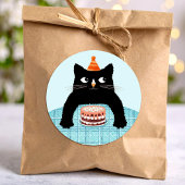 Sticker Rond Chateau d'anniversaire avec gâteau d'anniversaire 