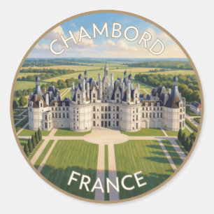 Sticker Rond Château de Chambord France Château Renaissance