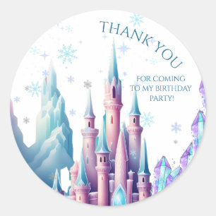 Sticker Rond Château de dessin animé Royaume de Frozen 1er anni