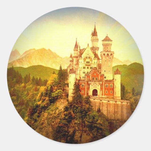 Sticker Rond Château de Neuschwanstein (Devant)