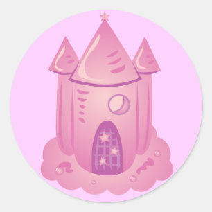 Sticker Rond Château de Pink Fairytale