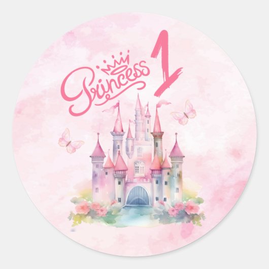 Sticker Rond Château de Princesse Magique (Devant)