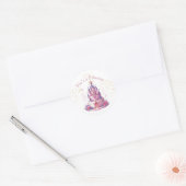 Sticker Rond Château de princesse rose (Enveloppe)