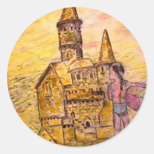 Sticker Rond château de sable
