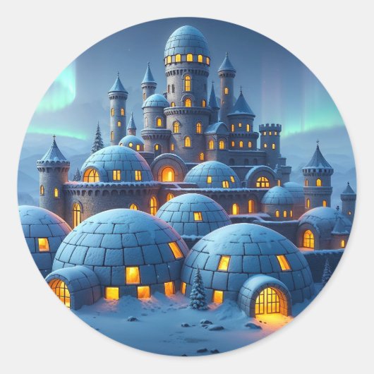 Sticker Rond Château de Winter Hearth (Devant)