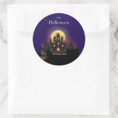 Sticker Rond Château d'Halloween (Sac)
