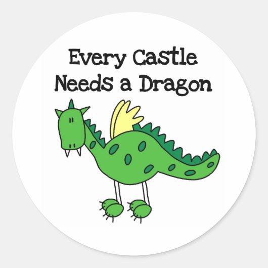 Sticker Rond Château Dragon (Devant)