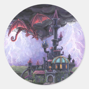 Sticker Rond Château du Dragon