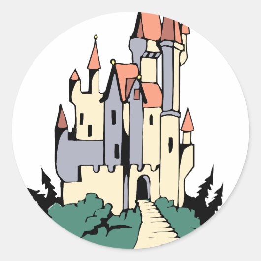 Sticker Rond Château du Pastel Fairytale (Devant)