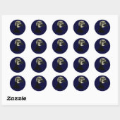 Sticker Rond Château éffrayant en pleine lune (Feuille)