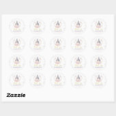 Sticker Rond Château Nuages Princesse Conte de Fées (Feuille)