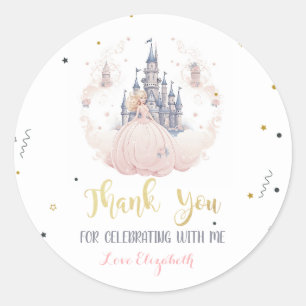 Sticker Rond Château Nuages Princesse Conte de Fées