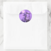 Sticker Rond Château romantique violet mariage gothique (Sac)