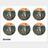 Sticker Rond Château Schloss Neuschwanstein (Feuille)