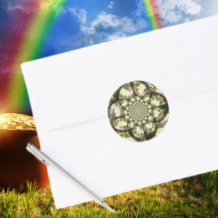 Sticker Rond Château vintage de Blarney & Kaleidoscope Shamrock