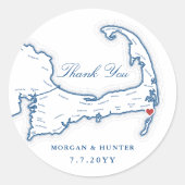 Sticker Rond Chatham Bars Inn Cape Cod Merci Mariage Faveur (Devant)