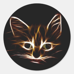 Sticker Rond chaton Abstrait