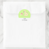 Sticker Rond Chaton avec cône de glace (Sac)