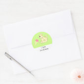 Sticker Rond Chaton avec cône de glace (Enveloppe)