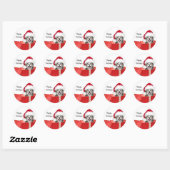 Sticker Rond chaton de Noël (Feuille)