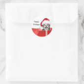 Sticker Rond chaton de Noël (Sac)