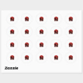 Sticker Rond Chaton d'Halloween Maison Hantée Chat Graphique_1 (Feuille)