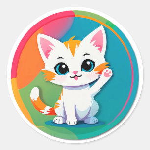 Sticker Rond Chaton joueur